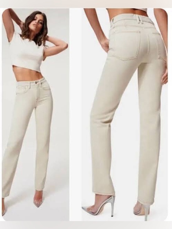 Good American Denim - Good American Good 90s Icon straight leg jeans size 4 Bone high rise